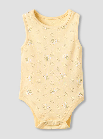 Set of 5, Juniors Cotton Crew Neck Sleeveless Bodysuit with Floral Print-promo_babyshop_Buy2for115_UAE130126-image-3