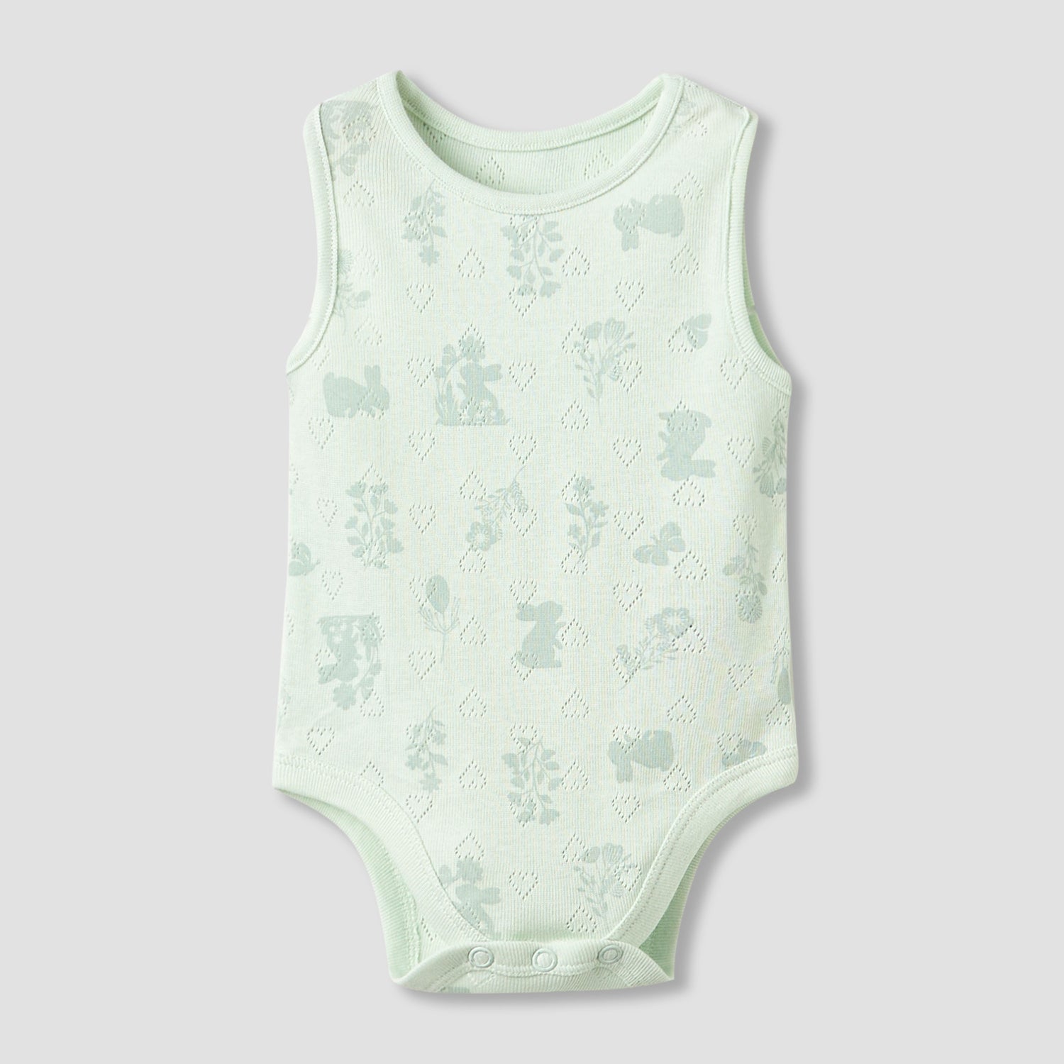 Set of 5, Juniors Cotton Crew Neck Sleeveless Bodysuit with Floral Print