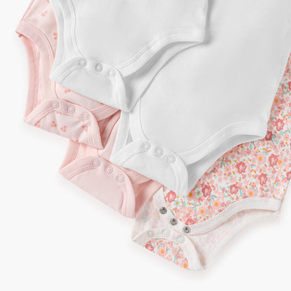 Juniors Floral Print Sleeveless Bodysuit - Set of 5