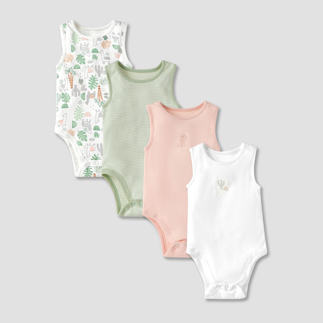 Juniors Printed Sleeveless Bodysuit with - Set of 5 - Multicolour / 12-18 mths