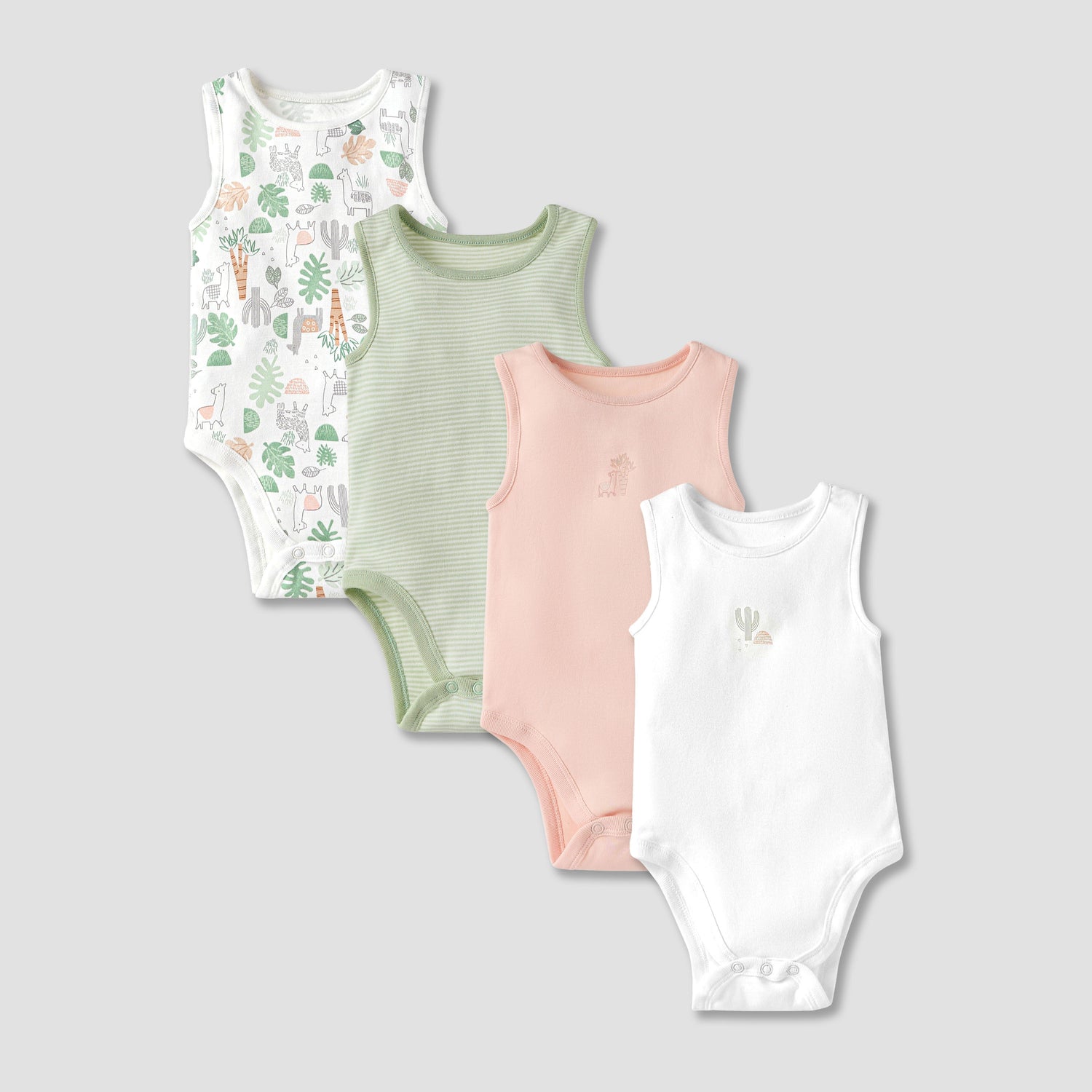 Juniors Printed Sleeveless Bodysuit with - Set of 5 - Multicolour / 12-18 mths