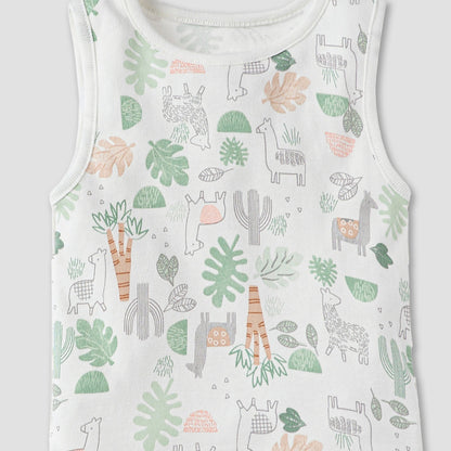 Juniors Printed Sleeveless Bodysuit with - Set of 5
