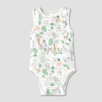 Juniors Printed Sleeveless Bodysuit with - Set of 5
