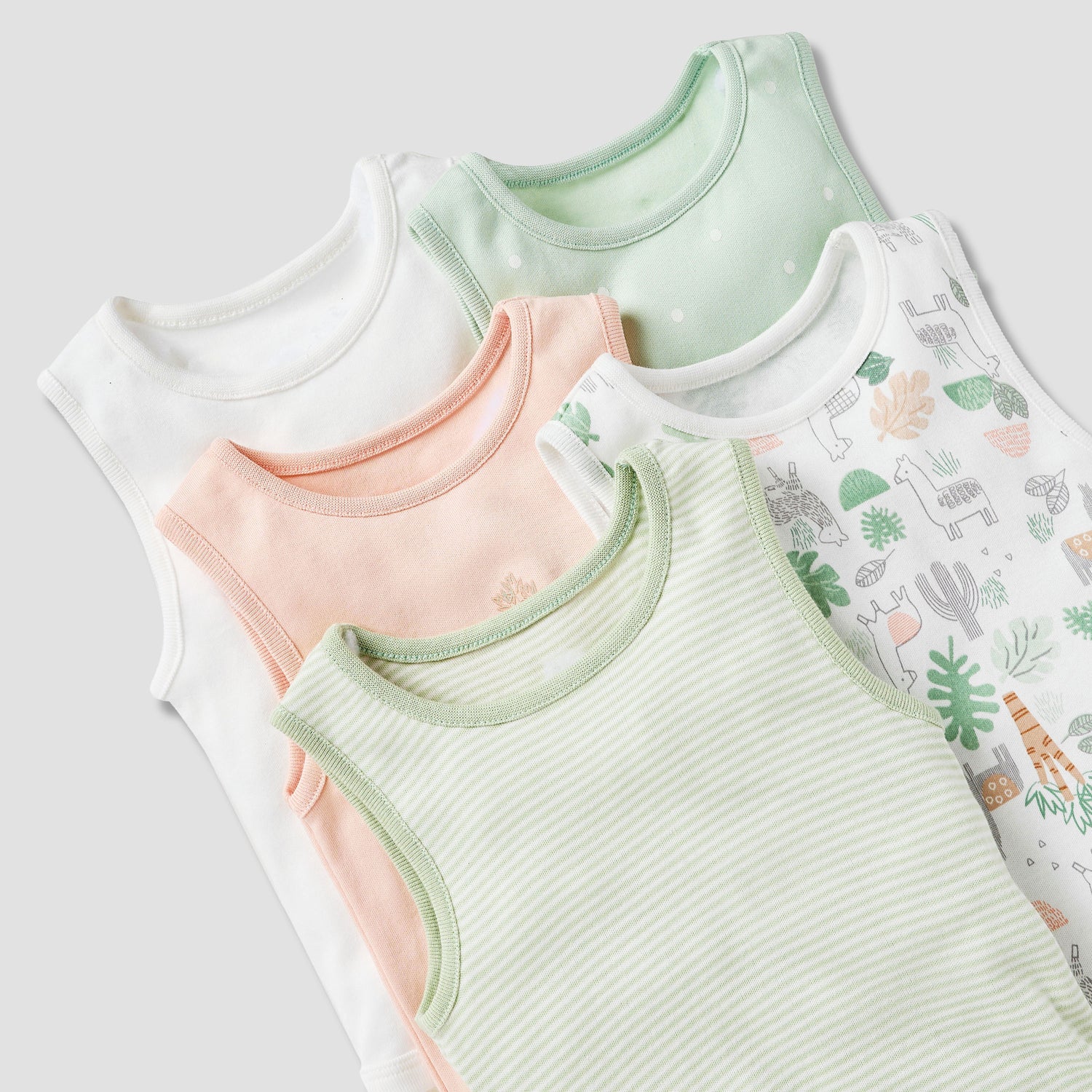 Juniors Printed Sleeveless Bodysuit with - Set of 5