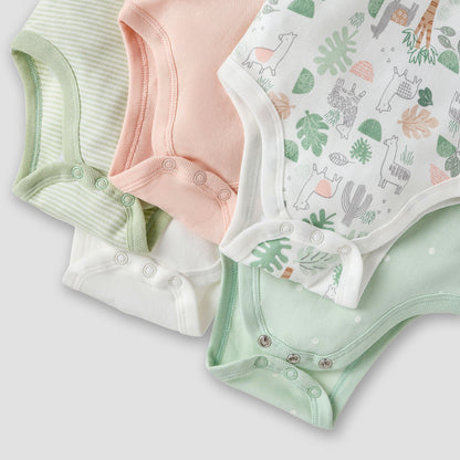 Juniors Printed Sleeveless Bodysuit with - Set of 5