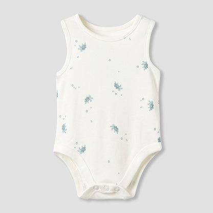Set of 5, Juniors Crew Neck Sleeveless Bodysuit with Button Closure