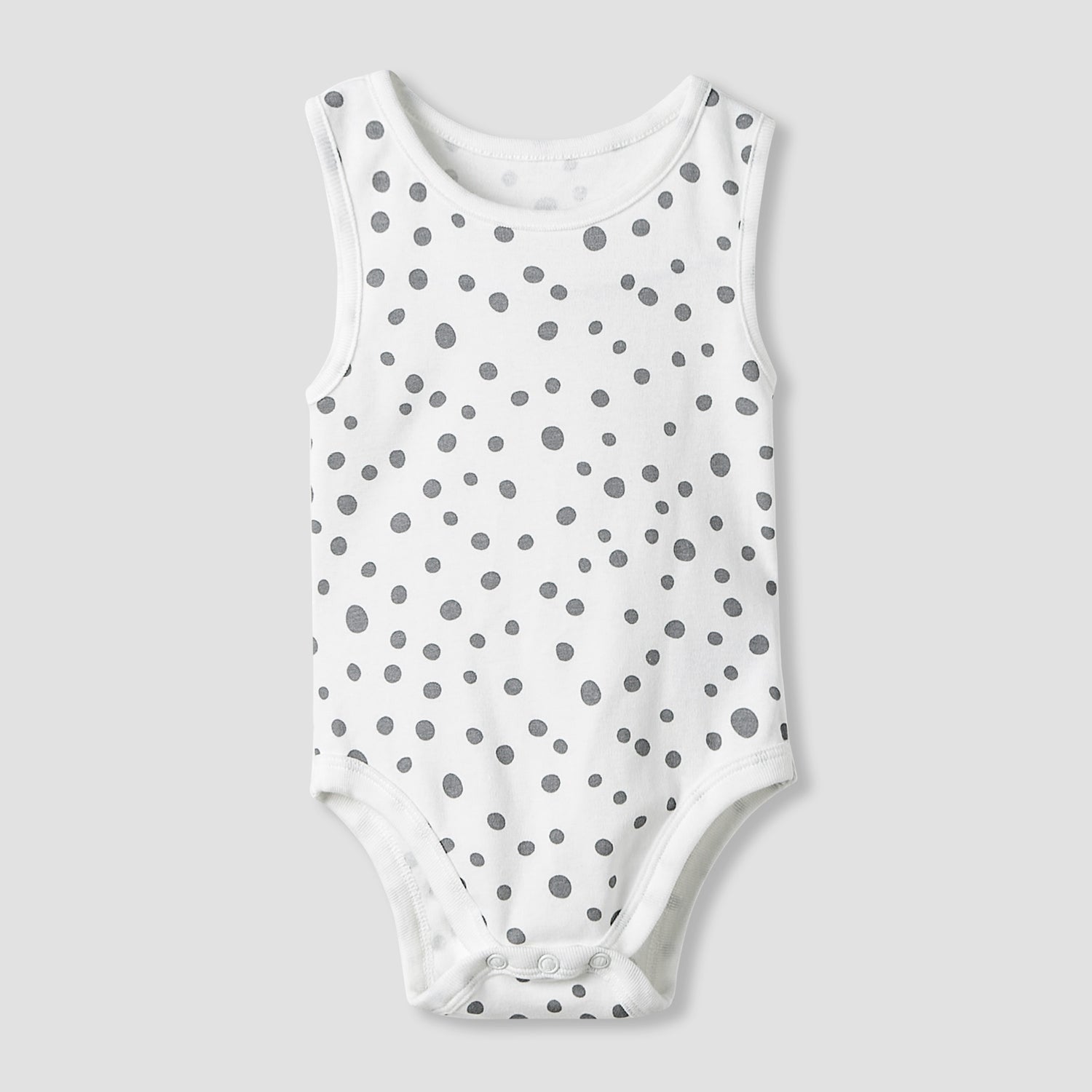 Juniors Round Neck Bodysuit with Snap Button Closure - Cotton - Sleeveless - Set of 7