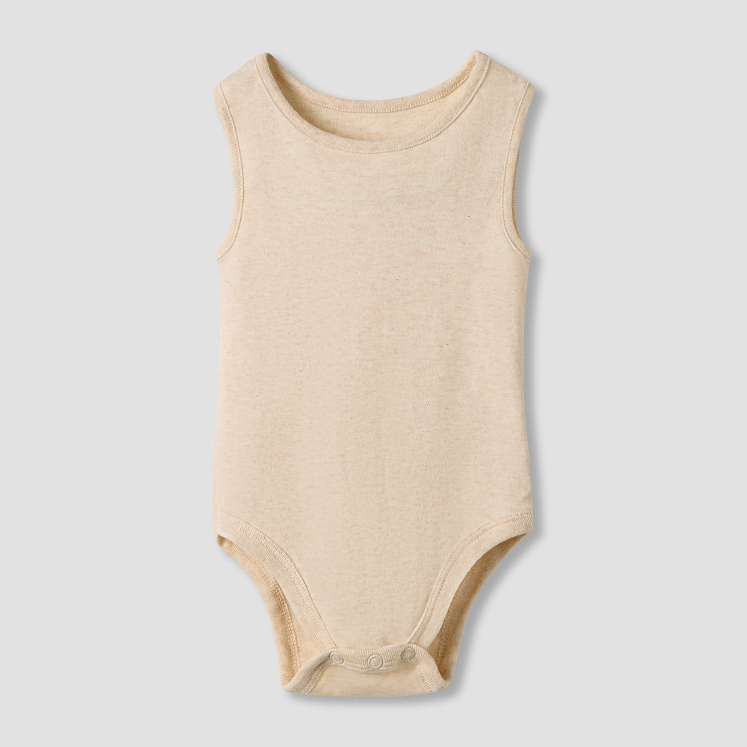 Juniors Round Neck Bodysuit with Snap Button Closure - Cotton - Sleeveless - Set of 7