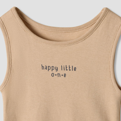 Juniors Round Neck Bodysuit with Snap Button Closure - Cotton - Sleeveless - Set of 7