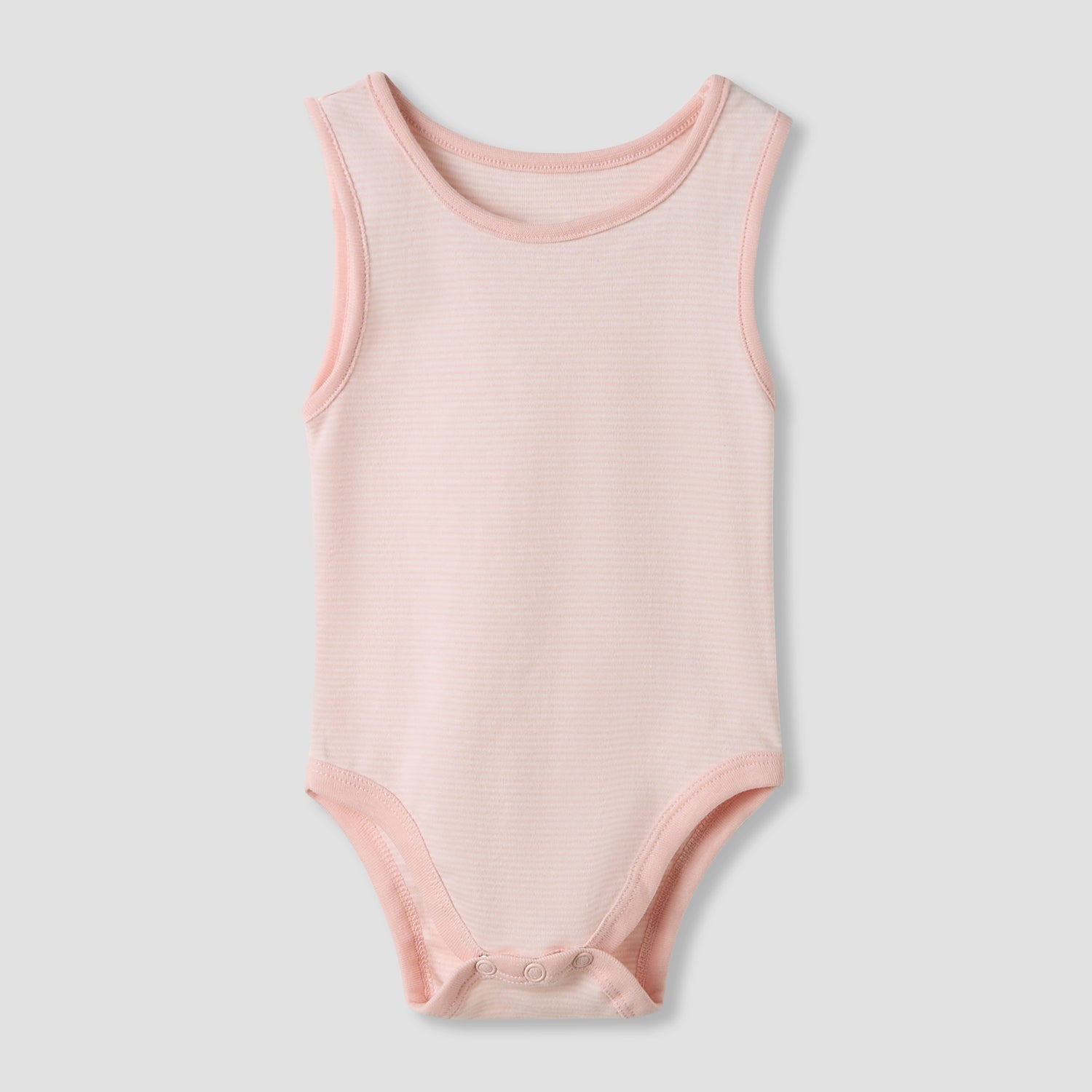 Juniors Round Neck Bodysuit with Snap Button Closure - Cotton - Sleeveless - Set of 7