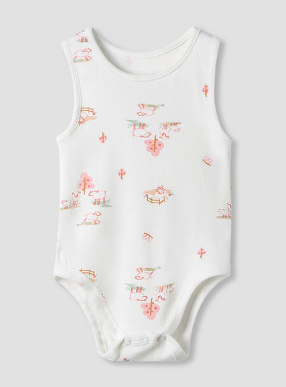 Juniors Round Neck Bodysuit with Snap Button Closure - Cotton - Sleeveless - Set of 7-baby-boys-clothing-multipacks-image-3