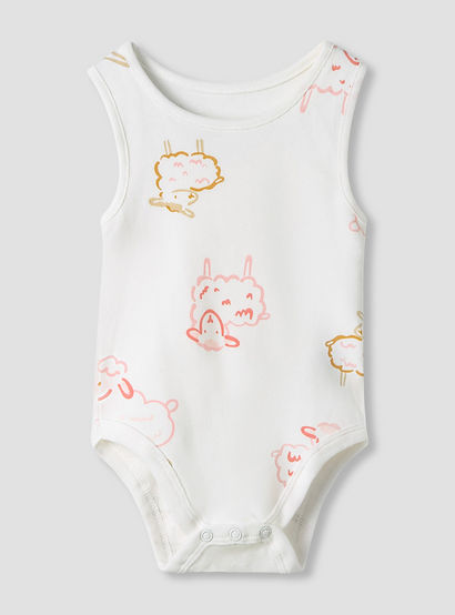 Juniors Round Neck Bodysuit with Snap Button Closure - Cotton - Sleeveless - Set of 7-baby-boys-clothing-multipacks-image-5