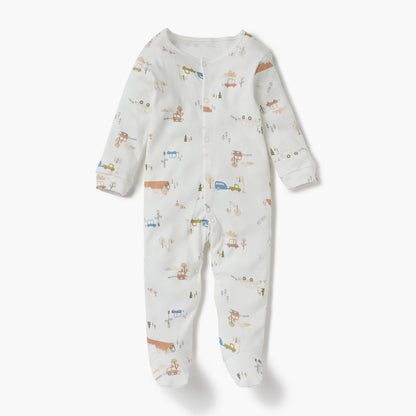 Juniors Printed Sleepsuit with Long Sleeves and Button Closure - Set of 3