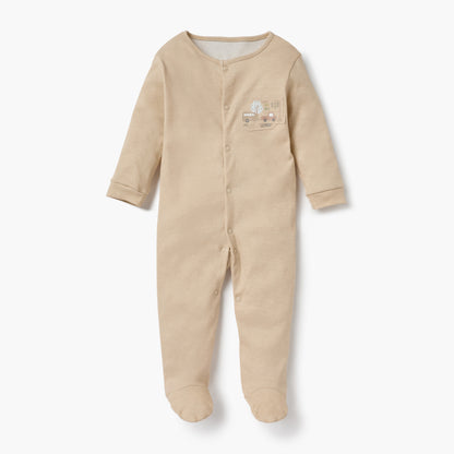 Juniors Printed Sleepsuit with Long Sleeves and Button Closure - Set of 3