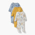 Juniors Dinosaur Print Sleepsuit with Long Sleeves - Set of 3 - Multicolour / 12-18 mths