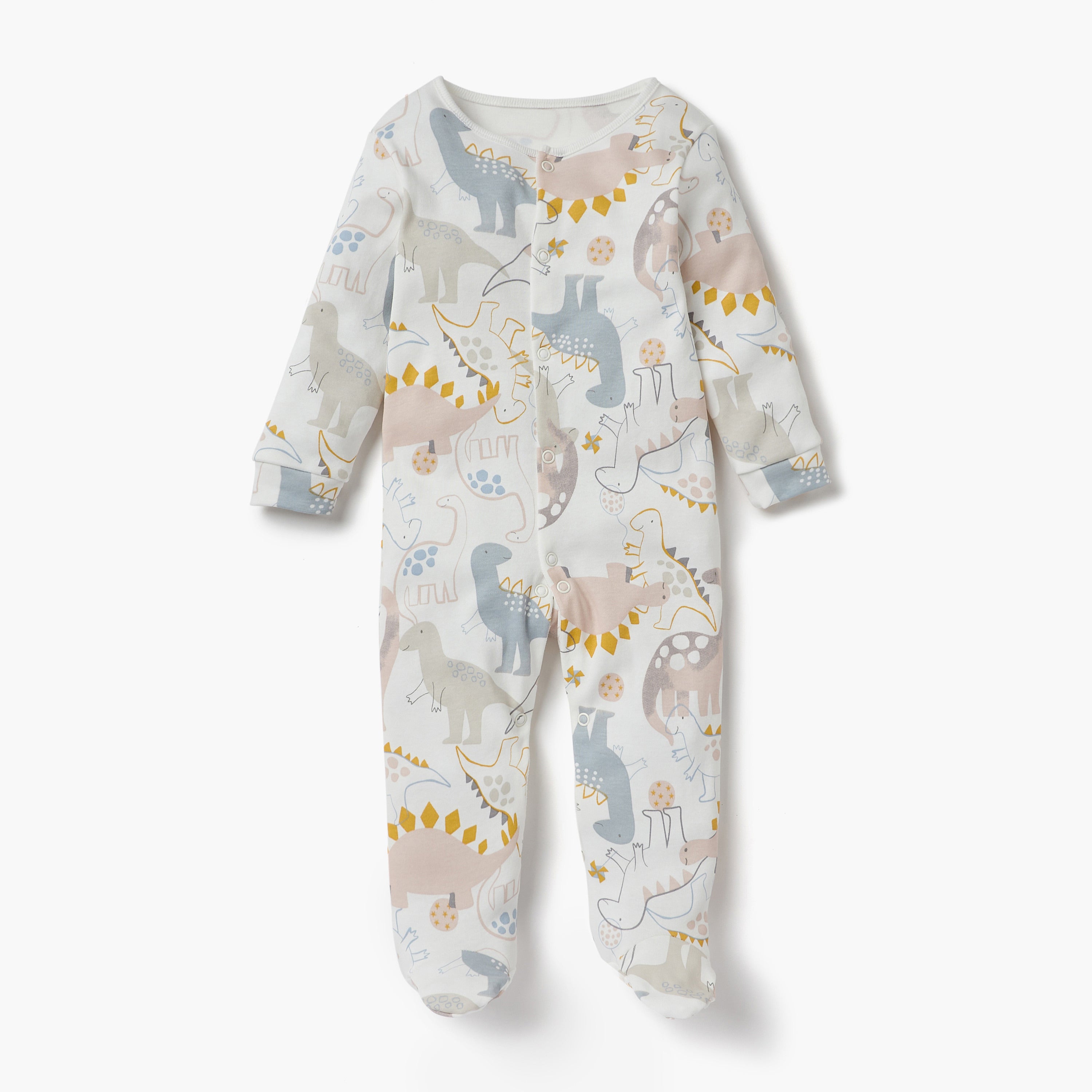 Juniors Dinosaur Print Sleepsuit with Long Sleeves - Set of 3