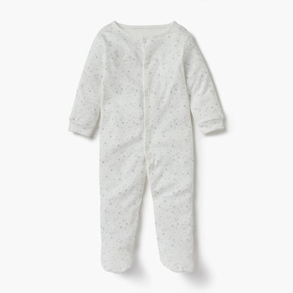 Juniors Printed Sleepsuit with Long Sleeves and Button Closure - Set of 3