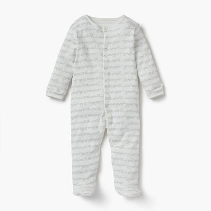 Juniors Printed Sleepsuit with Long Sleeves and Button Closure - Set of 3