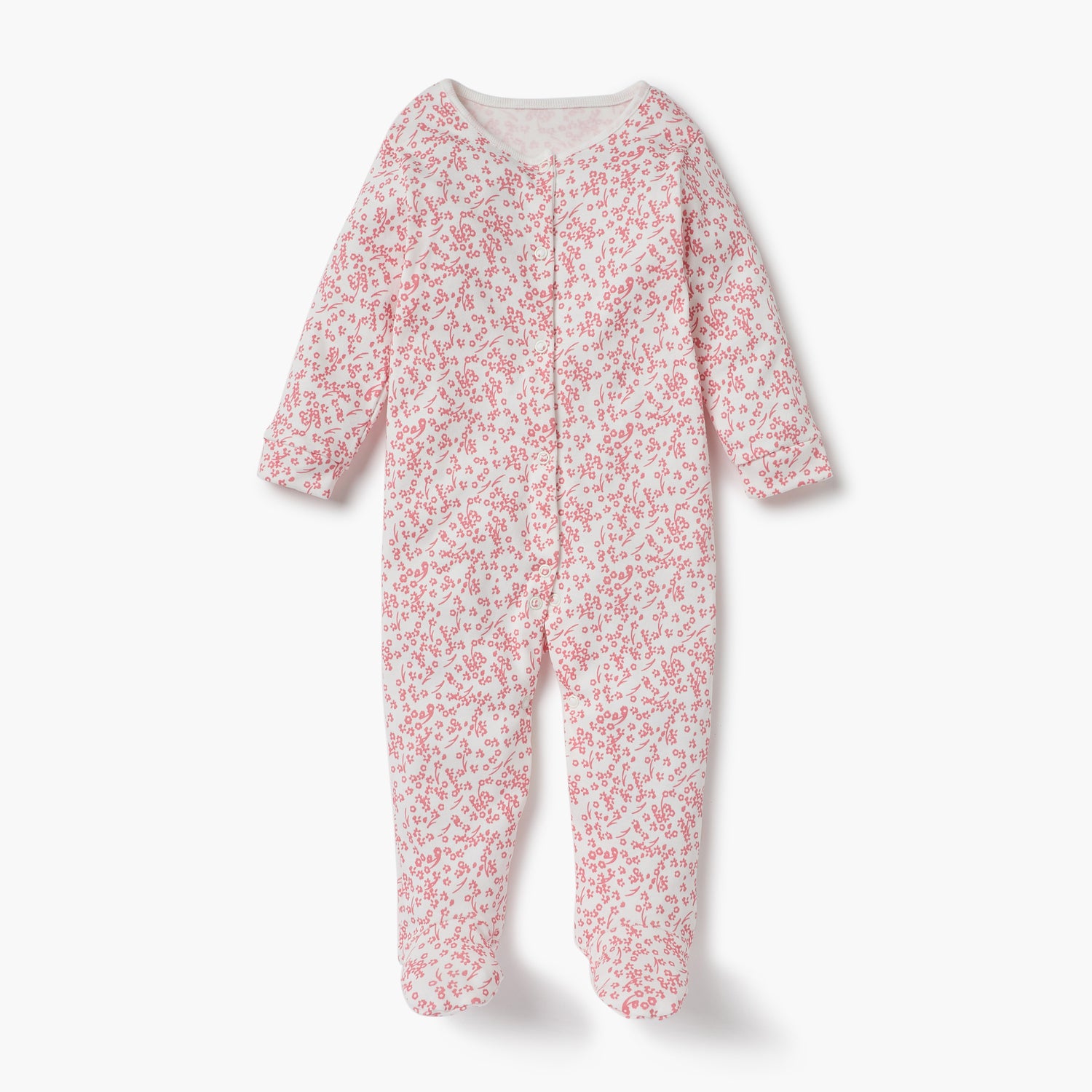 Juniors Printed Sleepsuit with Long Sleeves and Button Closure - Set of 3