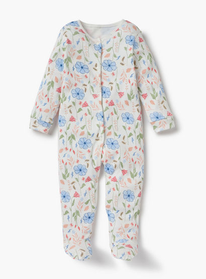 Juniors Printed Sleepsuit with Long Sleeves and Button Closure - Set of 3-baby-girls-clothing-nightwear-sleepsuits-image-3