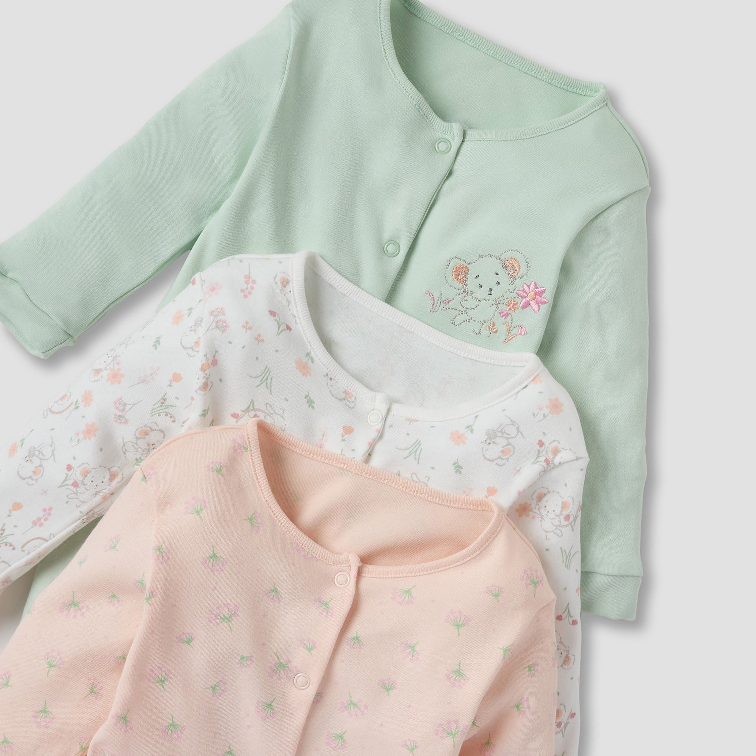 Juniors Assorted Closed Feet Sleepsuit - Set of 3