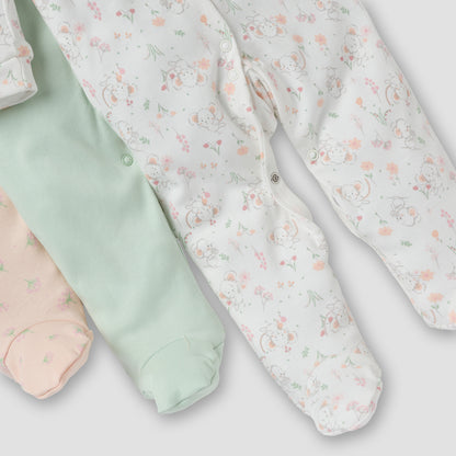 Juniors Assorted Closed Feet Sleepsuit - Set of 3