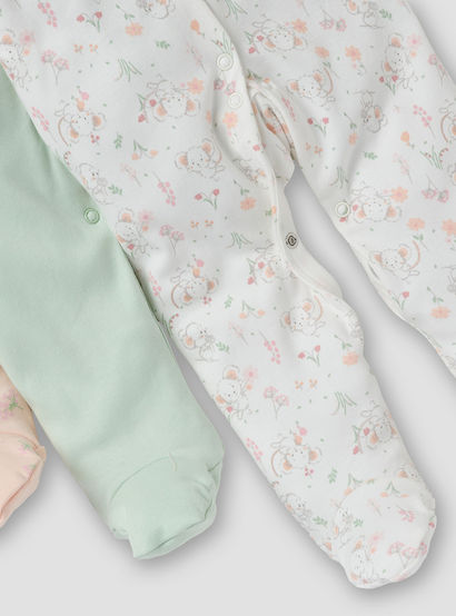 Juniors Assorted Closed Feet Sleepsuit - Set of 3-baby-girls-clothing-nightwear-sleepsuits-image-6