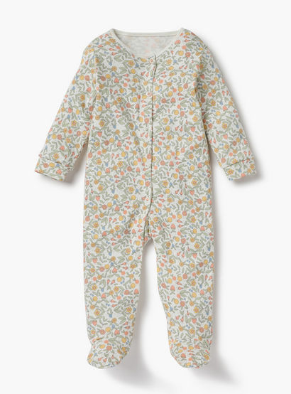 Juniors Printed Sleepsuit with Long Sleeves and Button Closure - Set of 3-baby-girls-clothing-nightwear-sleepsuits-image-3