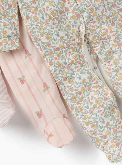 Juniors Printed Sleepsuit with Long Sleeves and Button Closure - Set of 3-baby-girls-clothing-nightwear-sleepsuits-image-6
