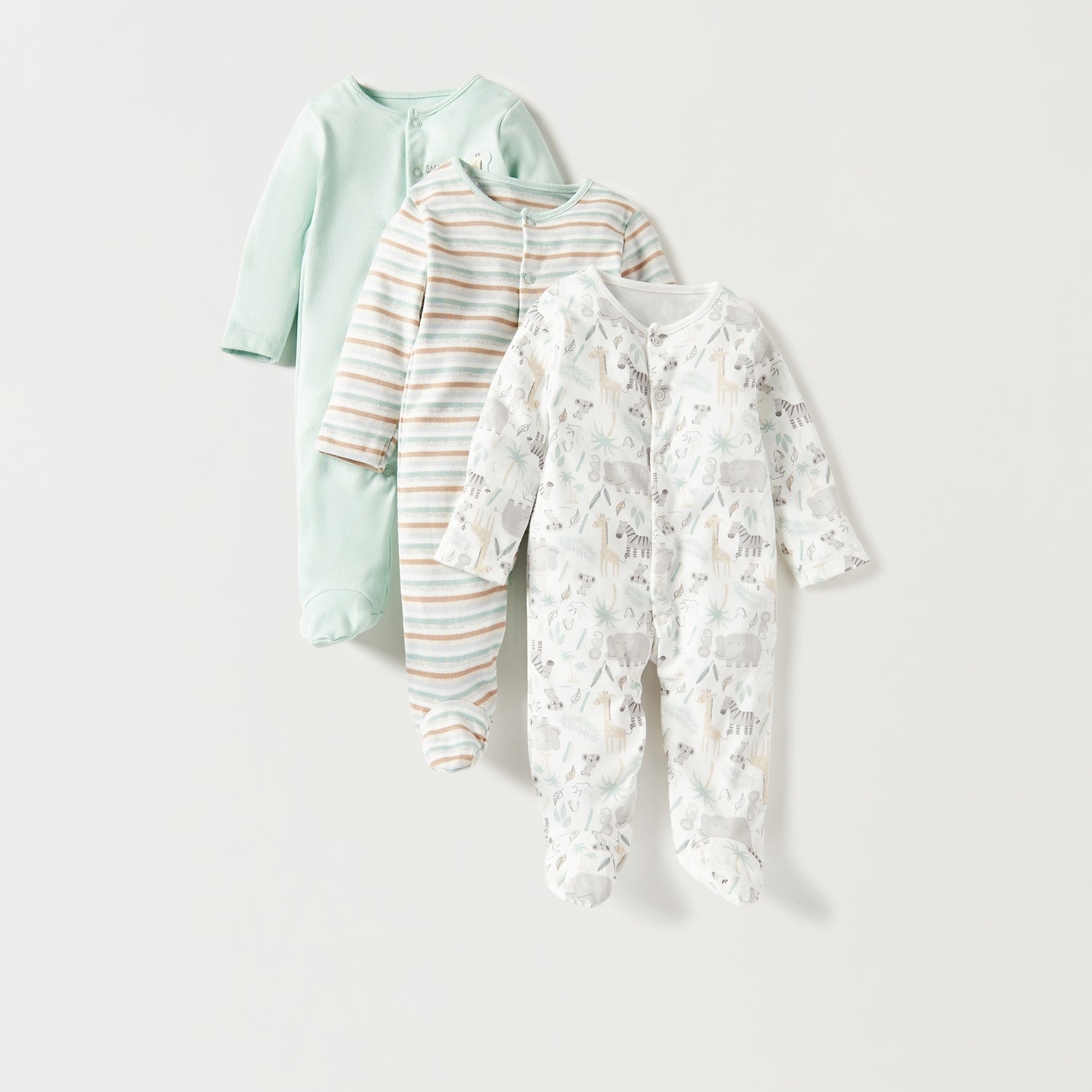 Juniors All-Over Print Sleepsuit - Set of 3 - Multicolour / 12-18 mths