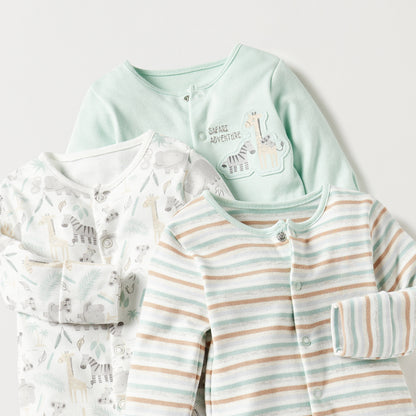 Juniors All-Over Print Sleepsuit - Set of 3