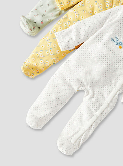 Juniors Printed Sleepsuit - Set of 3-baby-girls-clothing-nightwear-sleepsuits-image-5