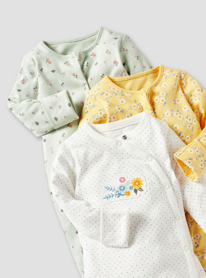 Juniors Printed Sleepsuit - Set of 3-baby-girls-clothing-nightwear-sleepsuits-image-6