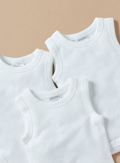Juniors Solid Sleeveless Bodysuit - Set of 3-baby-boys-clothing-bodysuits-image-2