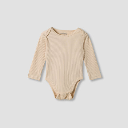 Juniors Round Neck Bodysuit with Snap Button Closure - Cotton - Long Sleeves - Set of 3