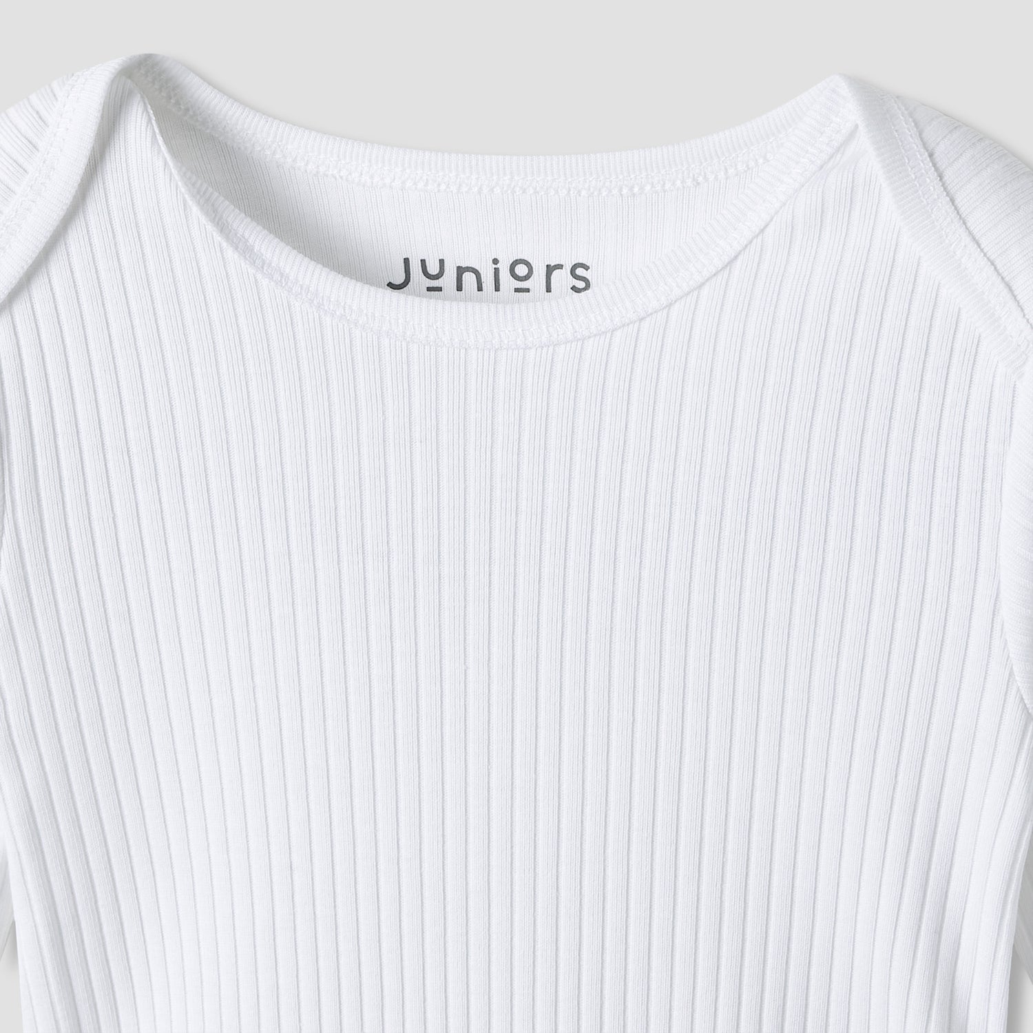 Juniors Round Neck Bodysuit with Snap Button Closure - Cotton - Long Sleeves - Set of 3