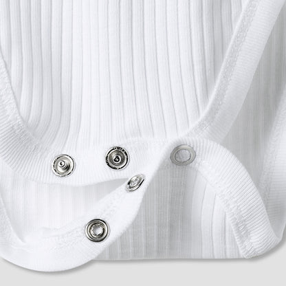 Juniors Round Neck Bodysuit with Snap Button Closure - Cotton - Long Sleeves - Set of 3