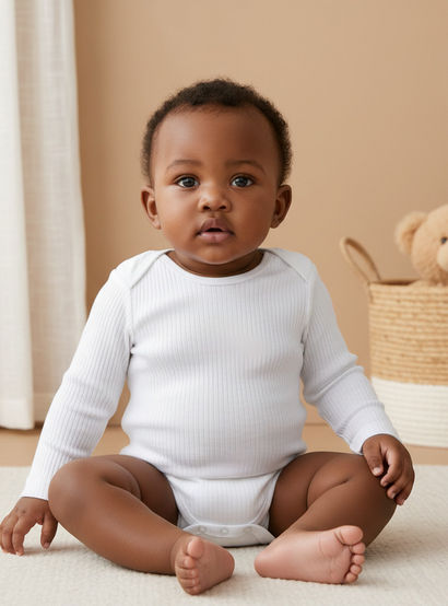 Juniors Round Neck Bodysuit with Snap Button Closure - Cotton - Long Sleeves - Set of 3-baby-girls-clothing-bodysuits-image-7