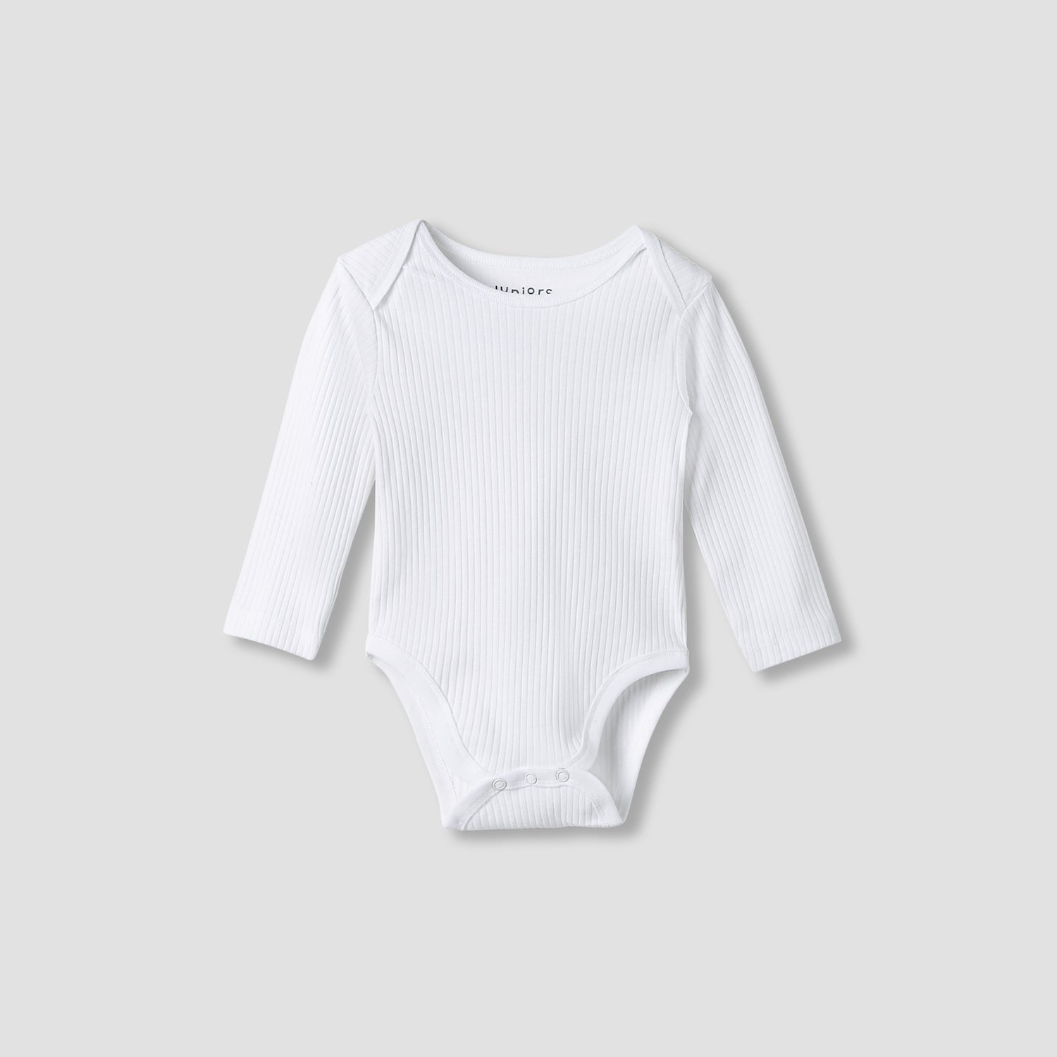 Juniors Round Neck Bodysuit with Snap Button Closure - Cotton - Long Sleeves - Set of 3