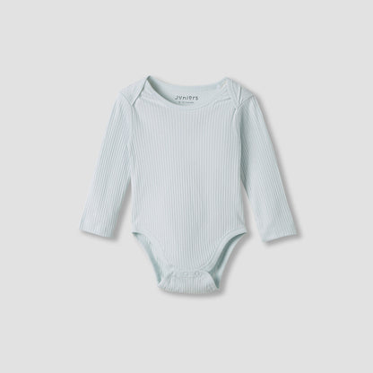 Juniors Round Neck Bodysuit with Snap Button Closure - Cotton - Long Sleeves - Set of 3