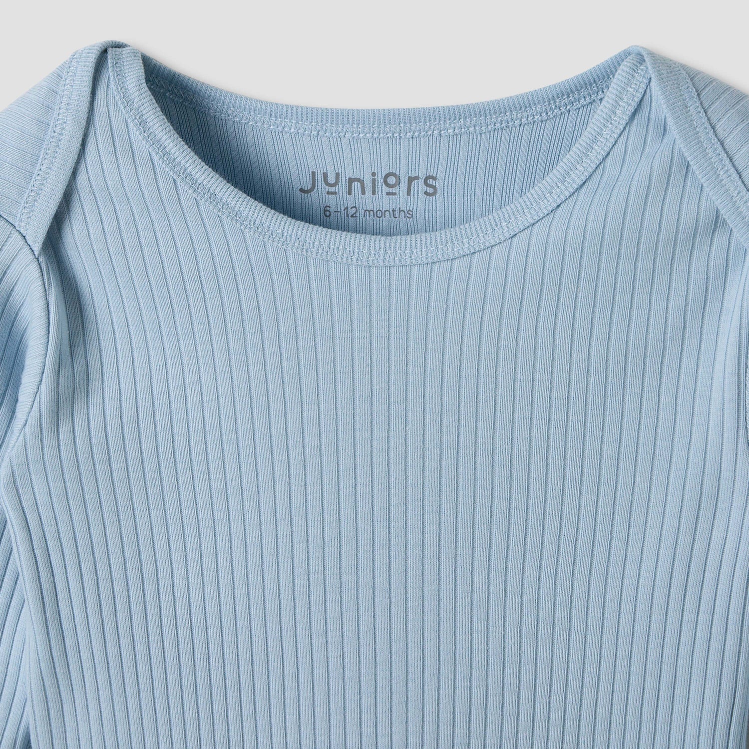 Juniors Round Neck Bodysuit with Snap Button Closure - Cotton - Long Sleeves - Set of 3