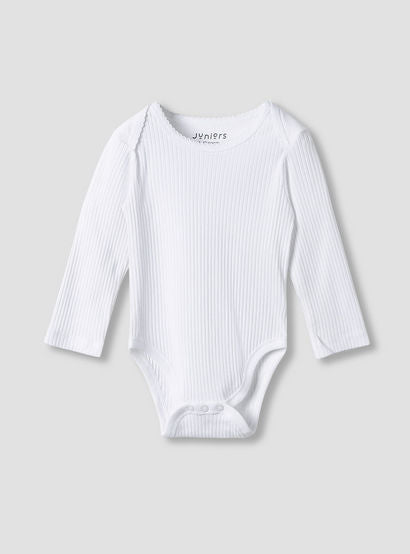 Juniors Round Neck Bodysuit with Snap Button Closure - Cotton - Long Sleeves - Set of 3-baby-girls-clothing-bodysuits-image-2