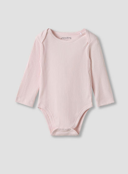 Juniors Round Neck Bodysuit with Snap Button Closure - Cotton - Long Sleeves - Set of 3-baby-girls-clothing-bodysuits-image-4