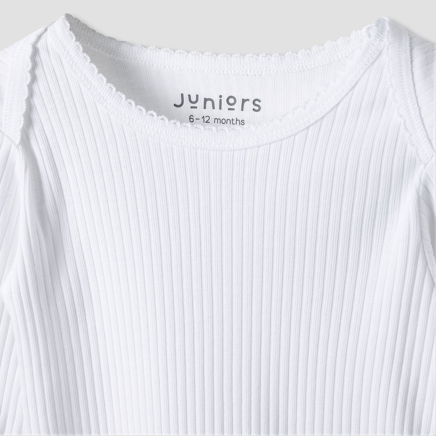 Juniors Round Neck Bodysuit with Snap Button Closure - Cotton - Long Sleeves - Set of 3