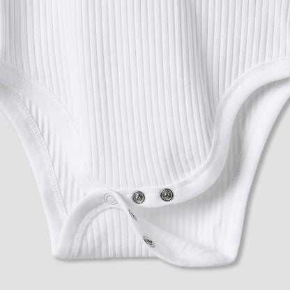 Juniors Round Neck Bodysuit with Snap Button Closure - Cotton - Long Sleeves - Set of 3