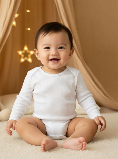 Juniors Round Neck Bodysuit with Snap Button Closure - Cotton - Long Sleeves - Set of 3-baby-girls-clothing-bodysuits-image-7