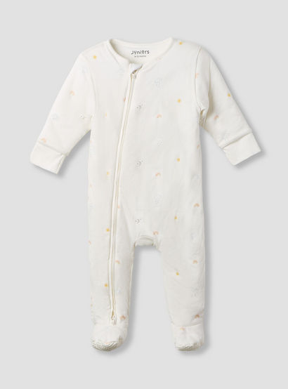Juniors Printed Sleepsuit with Long Sleeves-baby-girls-clothing-nightwear-sleepsuits-image-1