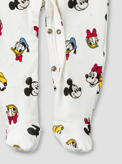Disney Cotton Round Neck Long Sleeves Sleepsuit with Mickey Mouse and Friends Print-baby-girls-clothing-nightwear-sleepsuits-image-5