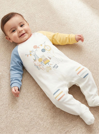 Juniors Cotton Crew Neck Long Sleeves Sleepsuit with Safari Print-baby-boys-clothing-nightwear-sleepsuits-image-1