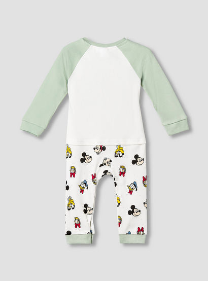 Disney Cotton Crew Neck Long Sleeves Sleepsuit with Mickey and Friends Print-baby-girls-clothing-nightwear-sleepsuits-image-2